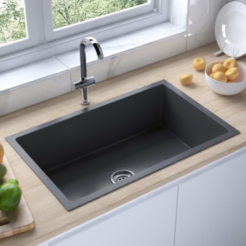 Vidaxl Handmade Kitchen Sink Black Stainless Steel X X