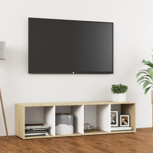 VidaXL TV Stand White And Sonoma Oak 56 1 X13 8 X14 4 Engineered Wood