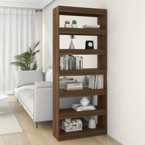 Vidaxl Book Cabinet Room Divider Brown Oak X X Engineered