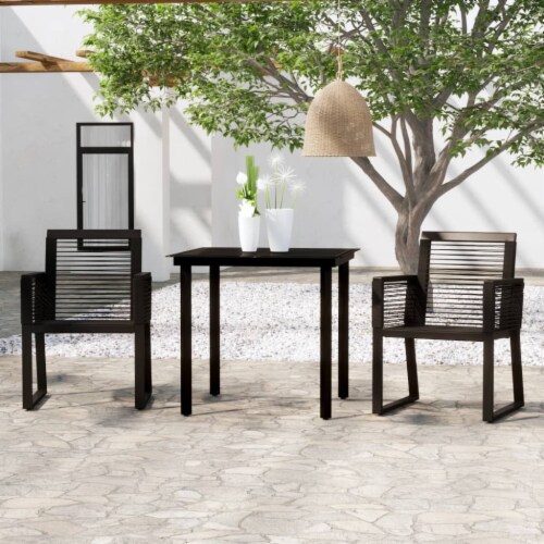 Vidaxl Piece Patio Dining Set Black Table Length Pcs Fred