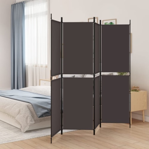 VidaXL 4 Panel Room Divider Brown 78 7 X70 9 Fabric 78 7 X70 9 1 Kroger