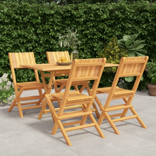 VidaXL 5 Piece Patio Dining Set Solid Wood Teak 5 Kroger