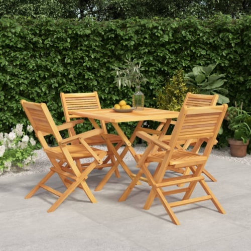 Vidaxl Piece Patio Dining Set Solid Wood Teak X X