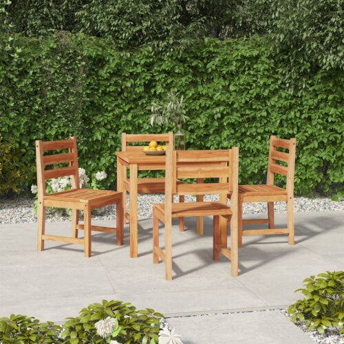 VidaXL 5 Piece Patio Dining Set Solid Wood Teak 31 5 X31 5 X30 3 5