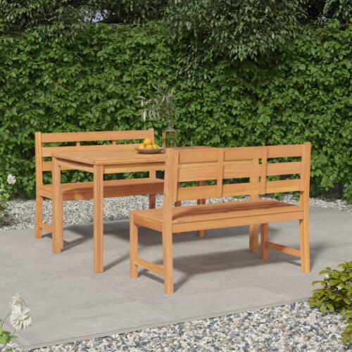 VidaXL 3 Piece Patio Dining Set Solid Wood Teak 55 1 X31 5 X30 3