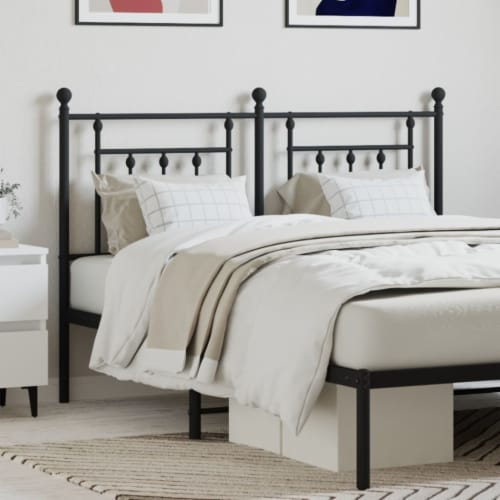 Vidaxl Metal Headboard Black Kroger