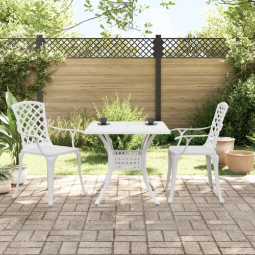 VidaXL 3 Piece Bistro Set White Cast Aluminum 3 Kroger