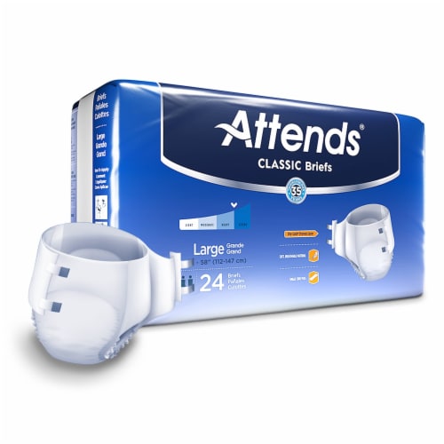 Attends Classic Adult Incontinence Brief L Heavy Absorbency Brb