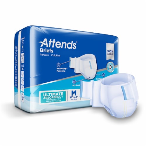 Attends Advanced Adult Incontinence Brief M Heavy Absorbency Contoured