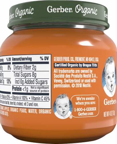 Gerber Organic Carrot Apple Pear Nd Foods Baby Food Oz Fred Meyer