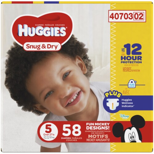 Huggies Snug Dry Size 5 Diapers 58 Ct Fred Meyer