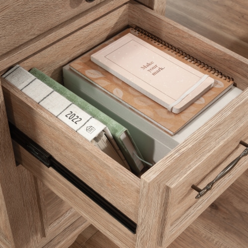 Sauder Rollingwood L Shaped Desk With Drawers In Brushed Oak Kroger