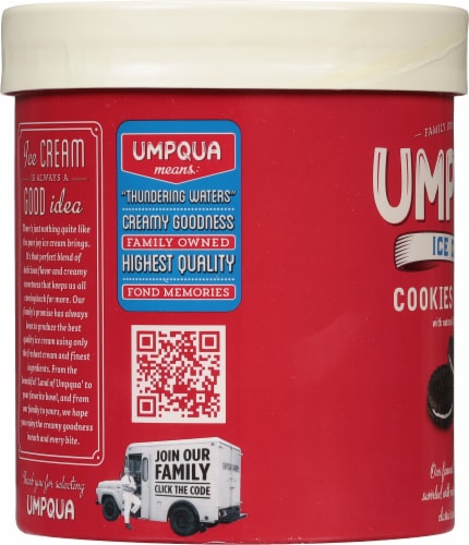 Umpqua Cookies Cream Ice Cream Tub 56 Oz Ralphs