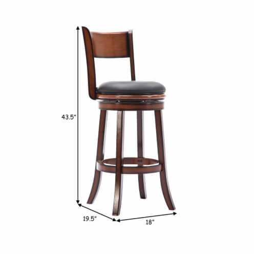 Pal Inch Swivel Bar Stool Solid Wood Rich Bonded Leather Brown