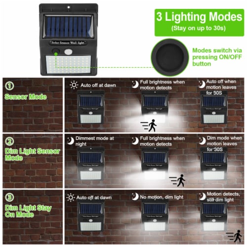 Solar Wall Light Outdoor 100 LEDs PIR Motion Sensor Lamps IP65