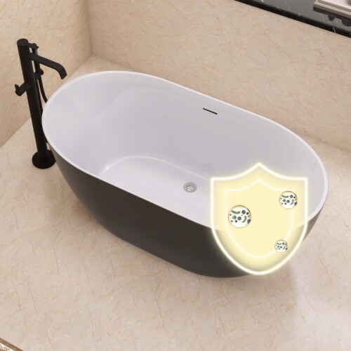 Exbrite X Acrylic Bathtub Free Standing Tub Oval Shape Soaking Tub