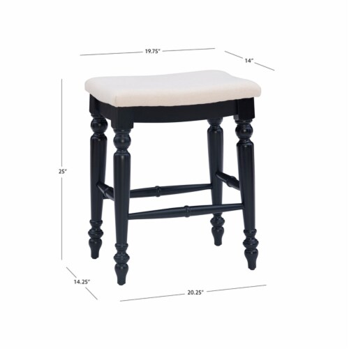 Riverbay Furniture 25 Transitional Wood Backless Counter Stool In Black