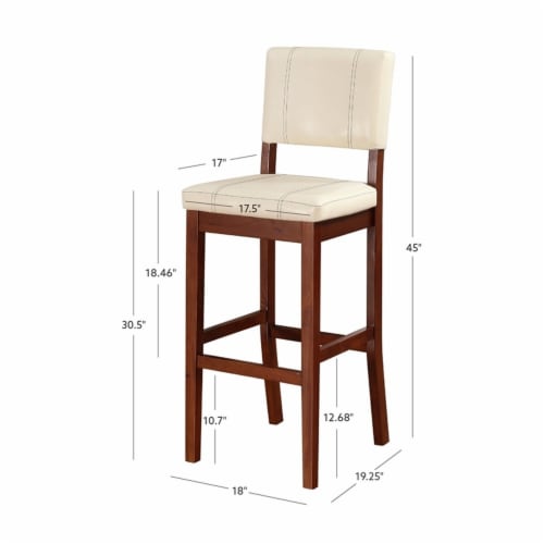 Atlin Designs 30 Transitional Wood Bar Stool In Cream Walnut 1 Smith