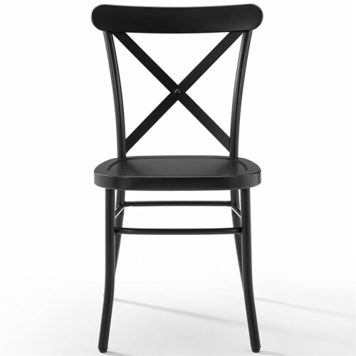 Crosley Camille Metal X Back Dining Side Chair In Matte Black Set Of