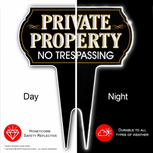 Signs Authority Reflective Private Property No Trespassing Sign