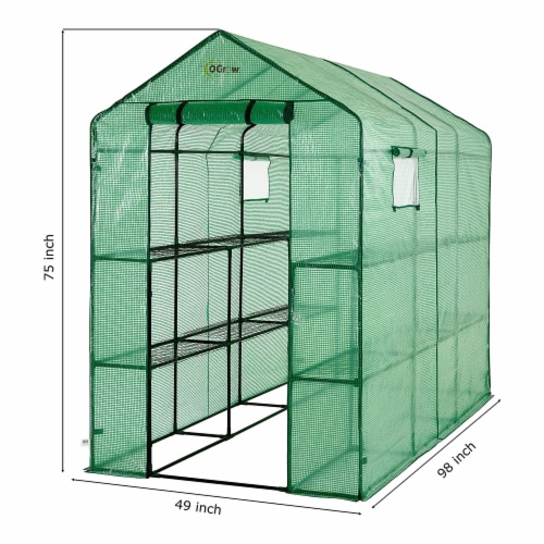 Ogrow Walk In Outdoor Portable Covered Plant Greenhouse With Tiers