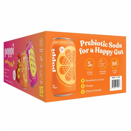 Poppi Prebiotic Soda Variety Pack 12 Fluid Ounce Pack Of 15 1 Unit