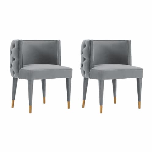 Manhattan Comfort Modern Maya Tufted Velvet Dining Chair In Nude Set