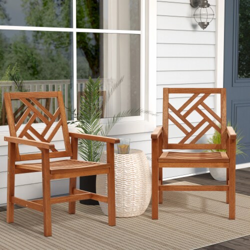 Luxenhome Set Of Carmel Solid Wood Outdoor Dining Chairs Set Smith