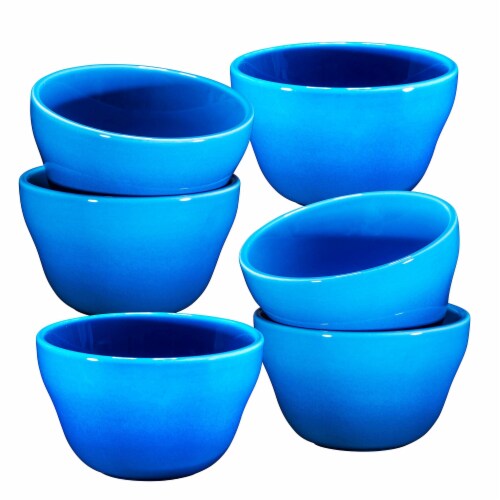 Bruntmor 8pc Porcelain Bowls Set Blue For Ice Cream Dessert Soup