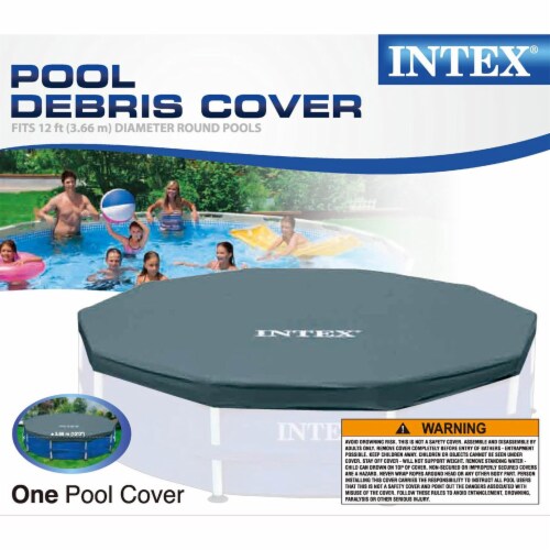 Intex 12 Foot Round Frame Easy Set Above Ground Swimming Pool Cover 2