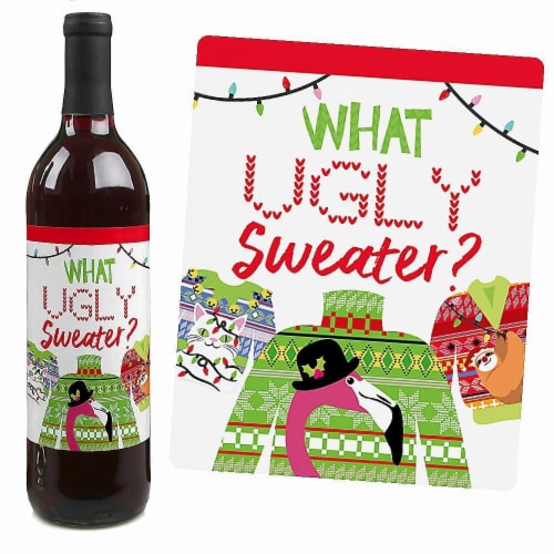 Big Dot Of Happiness Wild Ugly Sweater Party Christmas Wine Bottle