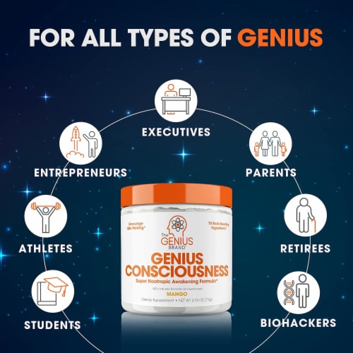 Genius Brand Consciousness Brain Supplement Mango Boost Focus