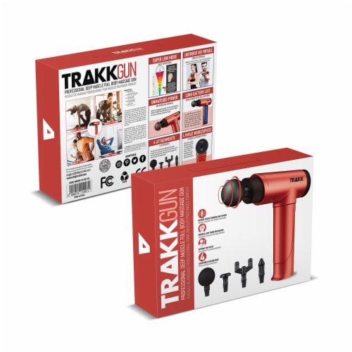 TRAKK Deep Tissue Handheld Athlete Massage Gun Therapy W 4 Speeds