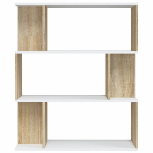 Vidaxl Book Cabinet Room Divider White And Sonoma Oak X X