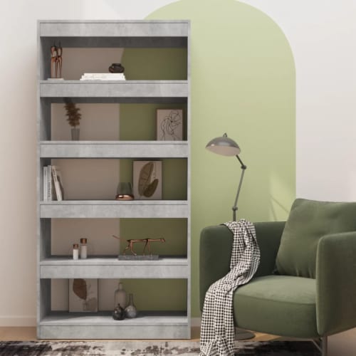 VidaXL Book Cabinet Room Divider Concrete Gray 31 5 X11 8 X65 4