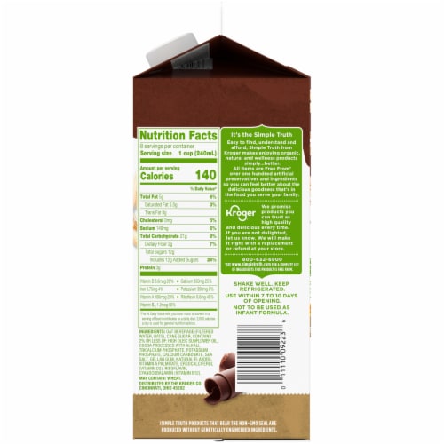 Simple Truth Dairy Free Chocolate Oat Milk Half Gallon Gal Kroger