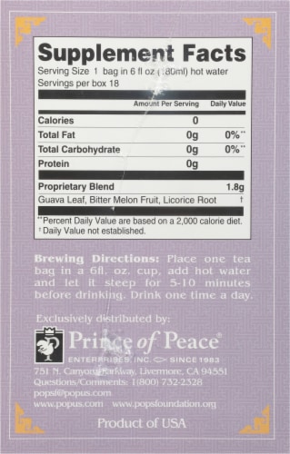 Prince Of Peace Blood Sugar Herbal Tea Ct Qfc