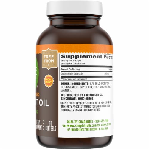 Simple Truth Coconut Oil Softgels 1000mg 60 Ct Kroger