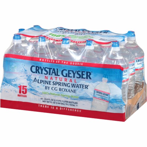 Crystal Geyser Natural Alpine Spring Water 15 Bottles 33 8 Fl Oz