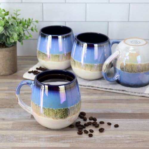 Meritage Luster Piece Ounce Reactive Glaze Stoneware Mug Set In