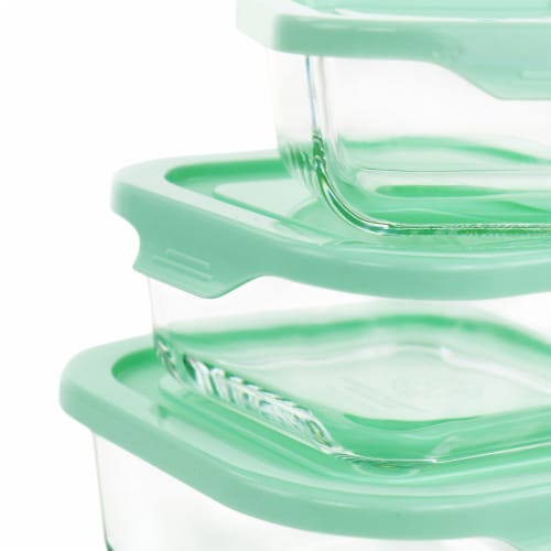 Martha Stewart Piece Glass Storage Containers With Lids In Mint One