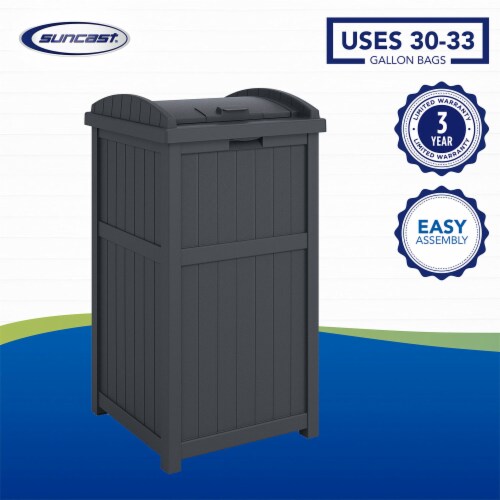 Suncast Gallon Hideaway Trash Waste Bins For Outdoor Cyberspace