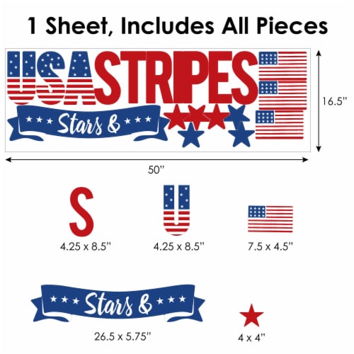 Big Dot Of Happiness Stars Stripes Peel Stick Patriotic Party Wall