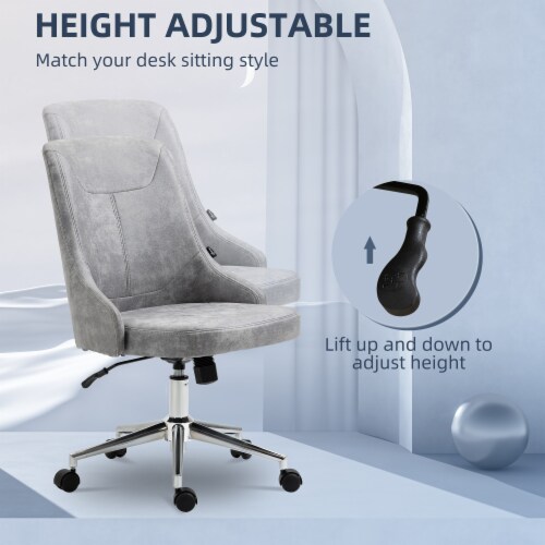 Microfiber Mid Back Home Office Chair With Adjustable Height Light