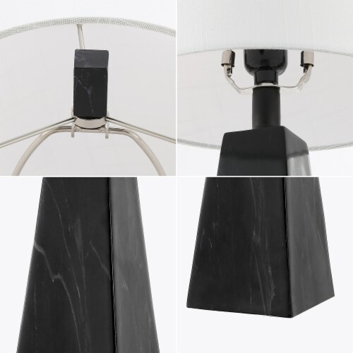 Owen 20 5 Contemporary Resin LED Table Lamp Black Marble Finish Set Of