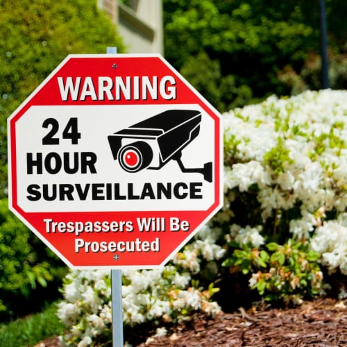 Signs Authority H Video Surveillance Octagon Sign No Trespassing