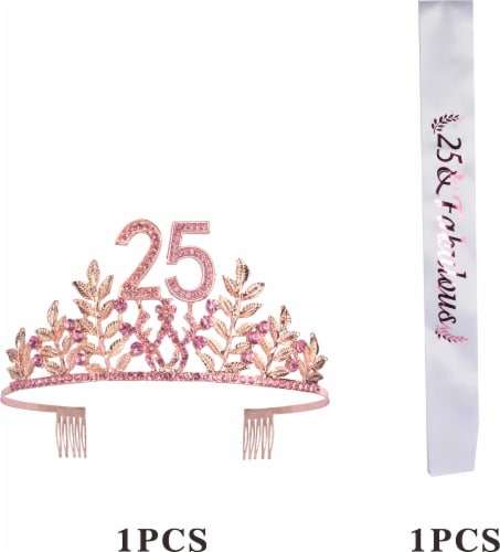 Doradreamdeko Th Birthday Sash Tiara Set Glitter Sash Leafs