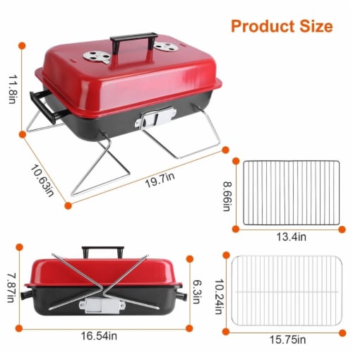 Portable Charcoal Grill Outdoor Tabletop Grill Small Barbecue Smoker