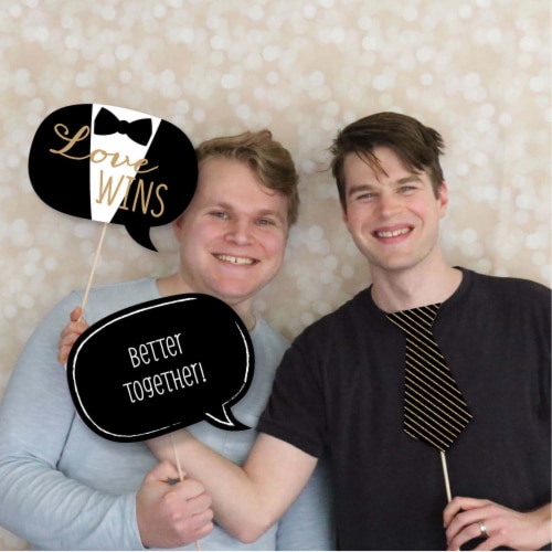 Big Dot Of Happiness Mr And Mr Gold Gay Wedding Photo Booth Props