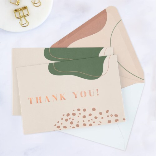 Rileys Co Thank You Cards With Matching Envelopes 50 Count Gold